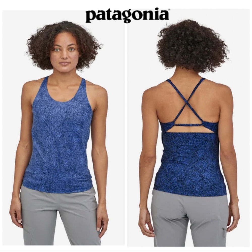 Patagonia Mibra Tank Top Large Mesh Net Float Blue
